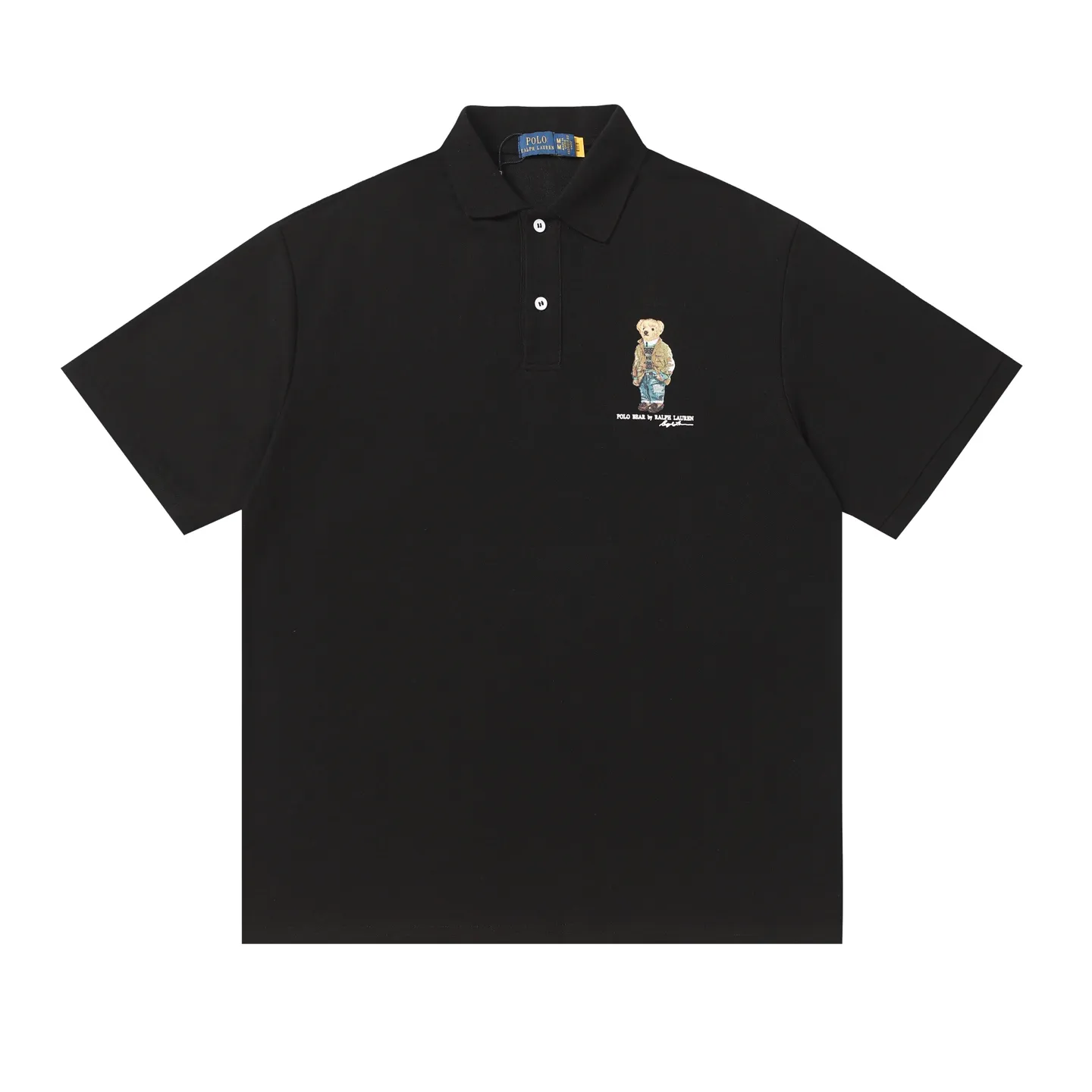 P156 Style number: A016 [Ralph Lauren classic bear print Polo shirt] ✅250 grams of fine cotton pique fabric, custom-woven and dyed threads ✅Original stickers Scan the QR code to enter the official website ✅Large version, loose and stylish, can wear up to 210 pounds Color: black, white, navy, blue, sky blue, dark gray, floral gray Size: S-XL
